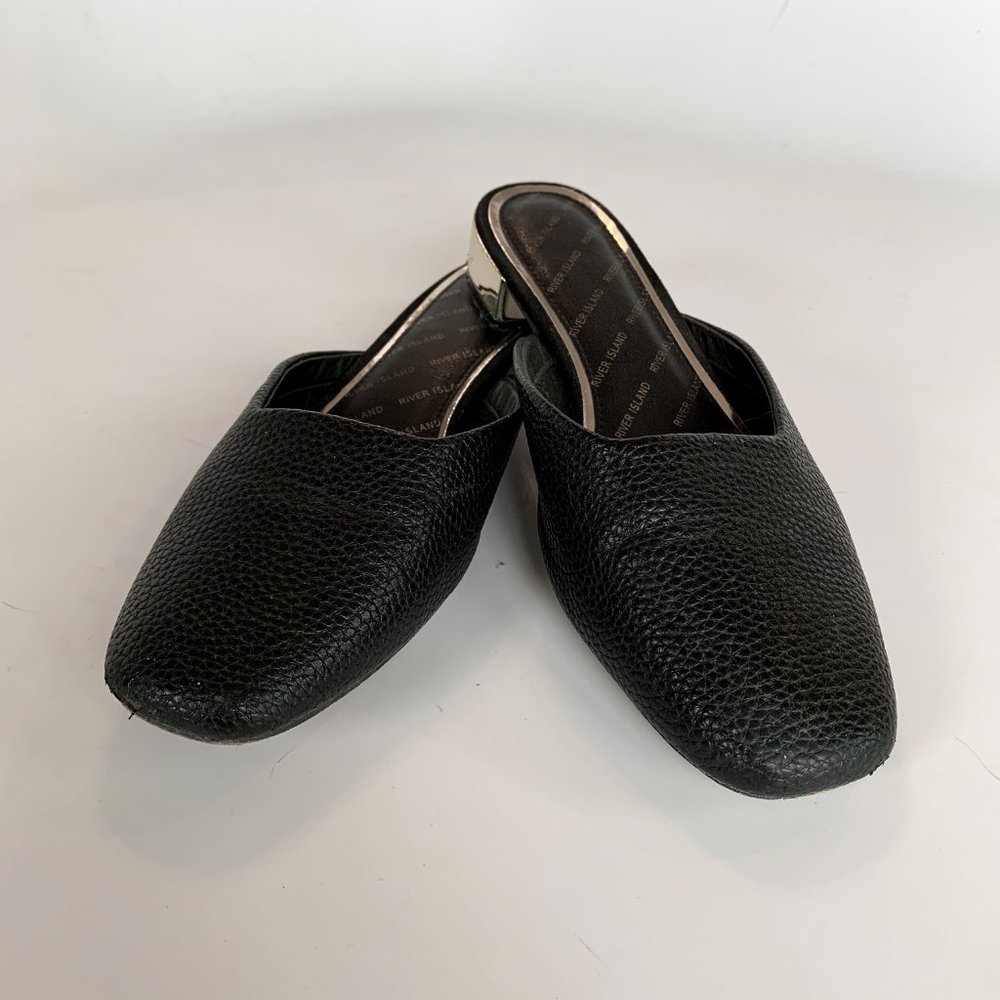 River Island Backles Loafer w/ Metallic Heel - Picture 3 of 7